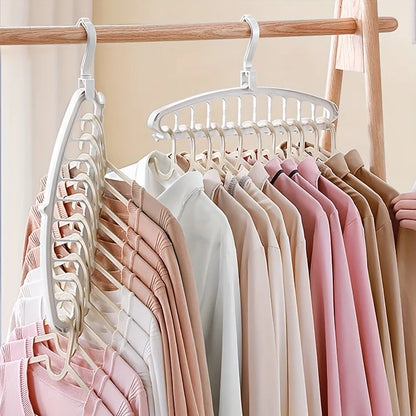 Folding Multi-Hole Clothes Hanger – Non-Slip Space-Saving Rack Organizer for Jeans, Trousers & Scarves