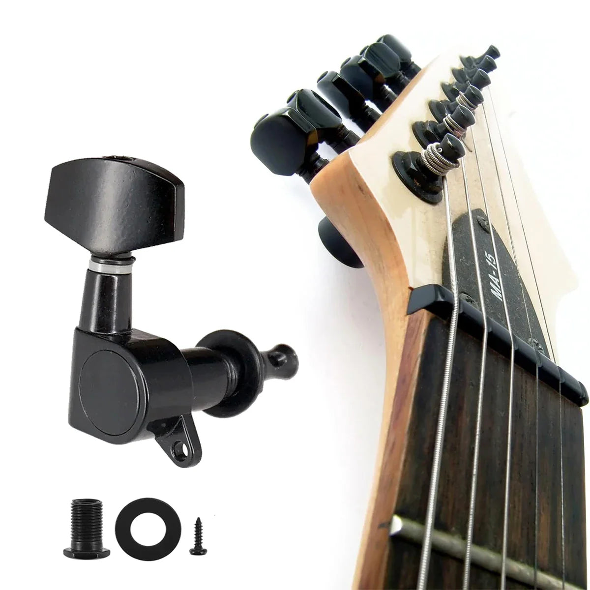6-Piece Guitar Tuning Pegs Set — Locking Machine Heads for Electric Guitar