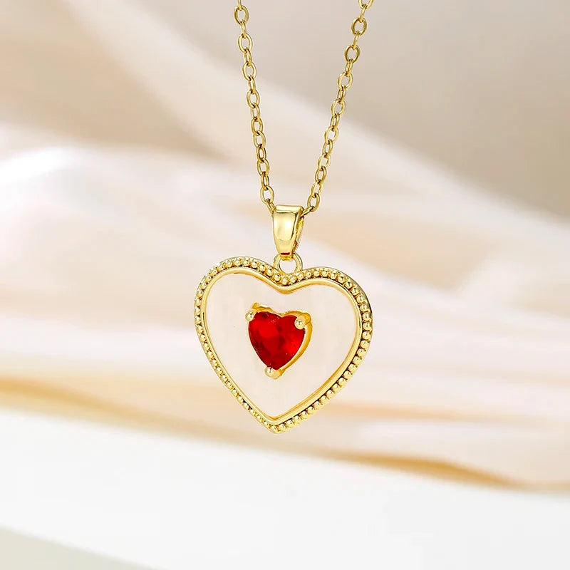 Heart Pendant Necklace - Elegant Hollow Design Jewelry Gift for Mother’s Day, Best Friends & Special Occasions