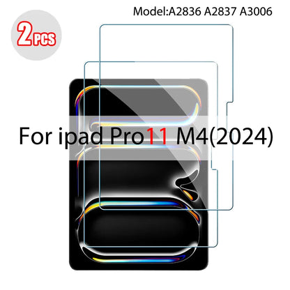 2PCS Tempered Glass Screen Protector for iPad Pro 11/12.9, Air 4/3/2, Mini 6/5/4/3 (2021/2024 Models)
