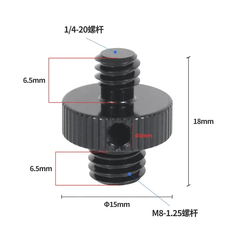 Reinforced Camera Screw Adapter - 1/4 to 3/8 Inch Male Female Thread Converter for Tripod Monopod Ball Head Light Bike Mount