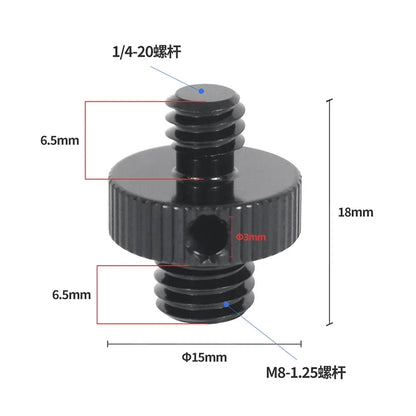 Reinforced Camera Screw Adapter - 1/4 to 3/8 Inch Male Female Thread Converter for Tripod Monopod Ball Head Light Bike Mount