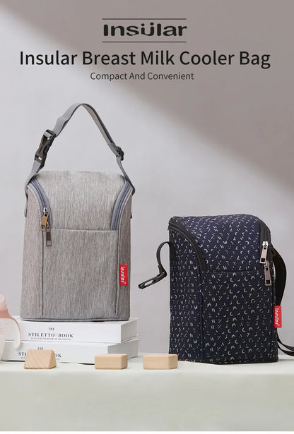 Portable Breastfeeding Bottle Bag – Leak-Proof Insulated Lunch Bag with Stroller Hanging Design for Breast Milk Cooler