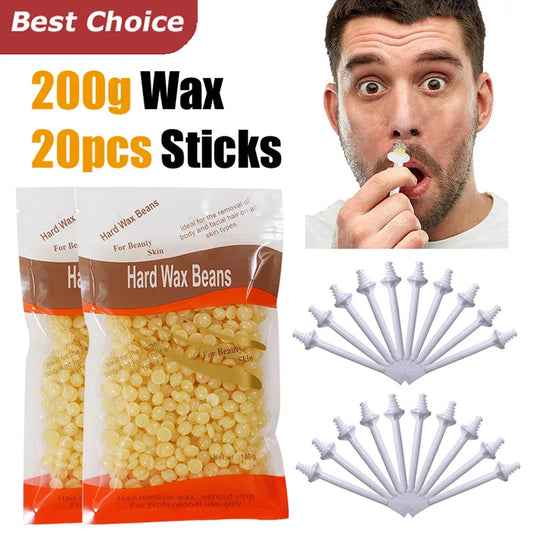 Portable Nose Wax Kit 50g-100g for Men & Women - Nail & Nose Hair Removal with Cleaning Wax Kit & Clipper