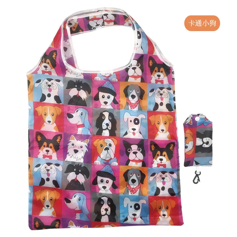 Large Nylon Shopping Bag for Women – Foldable, Eco-Friendly Reusable Tote, Grocery & Storage Handbag