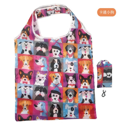 Large Nylon Shopping Bag for Women – Foldable, Eco-Friendly Reusable Tote, Grocery & Storage Handbag