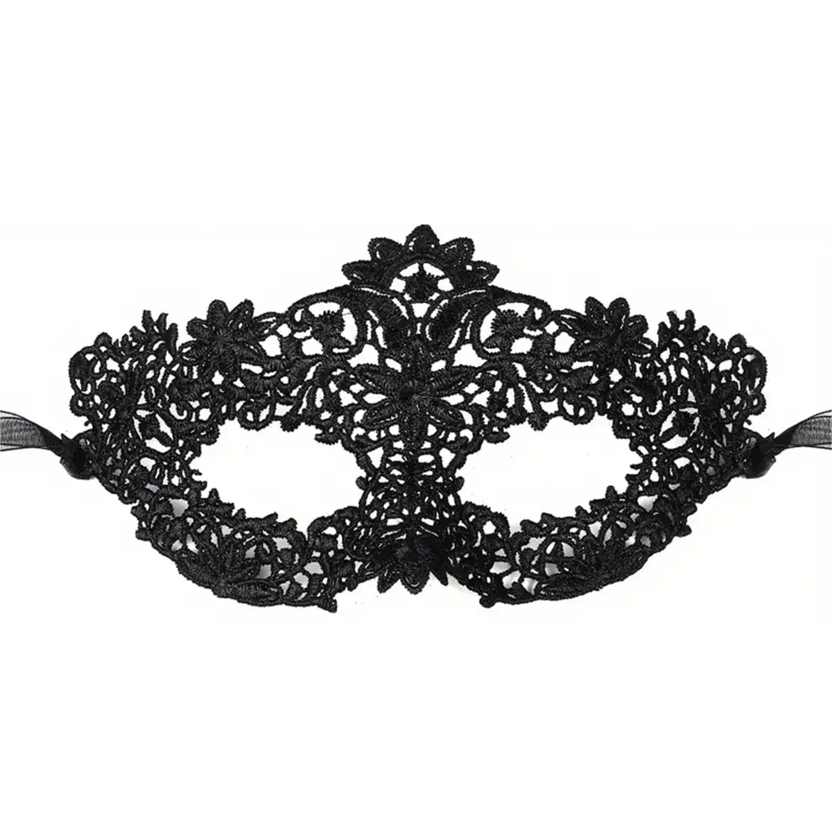Black Lace Masquerade Mask Set - 2-Piece Elegant Venetian, Mardi Gras & Halloween Party Masks