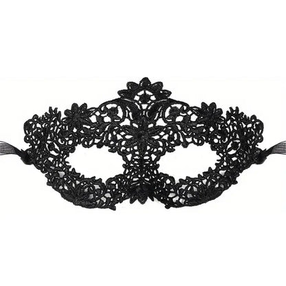 Black Lace Masquerade Mask Set - 2-Piece Elegant Venetian, Mardi Gras & Halloween Party Masks