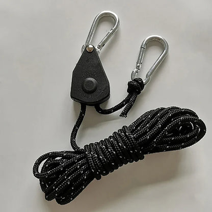 Camping Tent Reflective Windproof Rope – Adjustable Lanyard with Buckle & Pulley for Outdoor Equipment