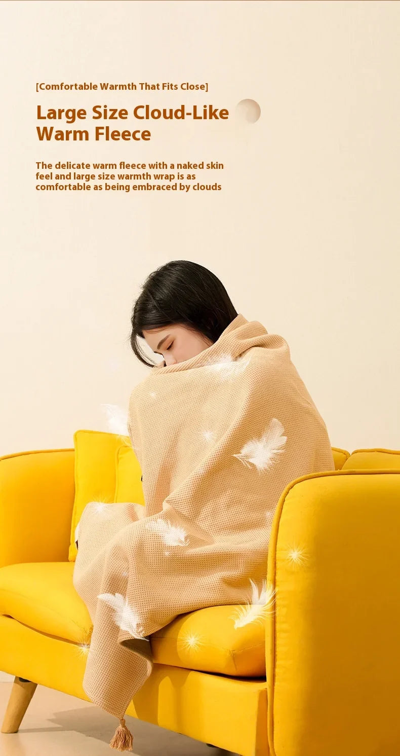 USB Electric Wearable Heated Blanket – Washable Warmer with 3 Adjustable Temperature Levels for Women