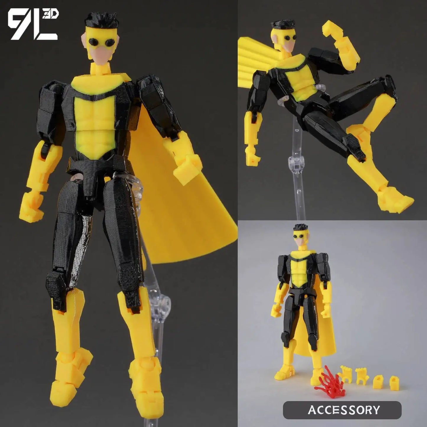 3D Printed Invincible 2.0 Superheroes Action Figures – Multi-Jointed Anime Toy Model Ornaments Gifts
