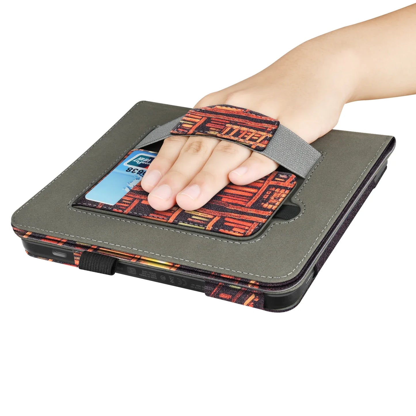 KOBO Libra 7" Leather Case – Hand Strap, Stand & Card Slot Cover for Libra Colour, Libra 2, Libra H2O (N428/N418/N873)