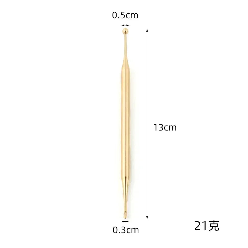 Brass Acupressure Pen – Ear Acupoint Massage Stick for Eyesight Improvement & Meridian Therapy