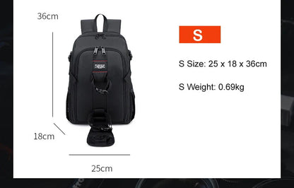 Large Waterproof Camera Backpack — DSLR & Video Tripod Bag with Rain Cover for Canon, Nikon, Sony, Pentax