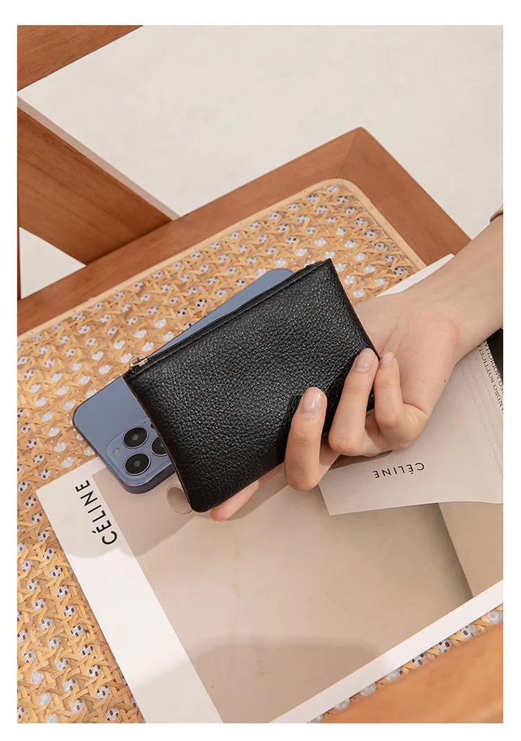 Fashion Women’s Small PU Wallet – High-Quality Zipper Card Purse & Key Storage Bag for Ladies