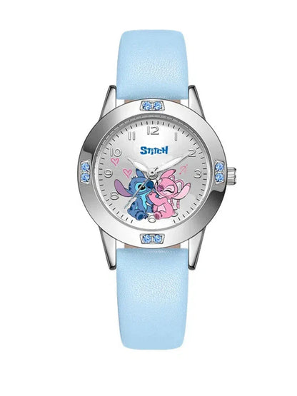 MINISO Disney Stitch Ladies' Quartz Watch - High-Quality Steel Belt with Diamond Set Design