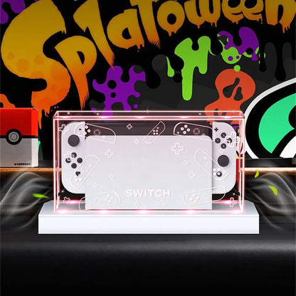 YLW RGB Base Clear Dust Cover for Nintendo Switch OLED: Protective Acrylic Sleeve Display Shell - Keep Your Console Safe and Stylish with Game Accessories