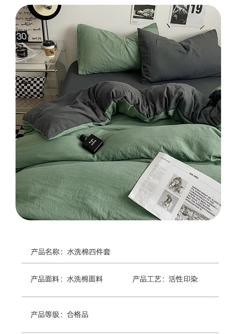 Bedding Comforter Set – Duvet Cover & Bed Sheets with Pillowcases for Queen/King Bed, Edredones de Cama