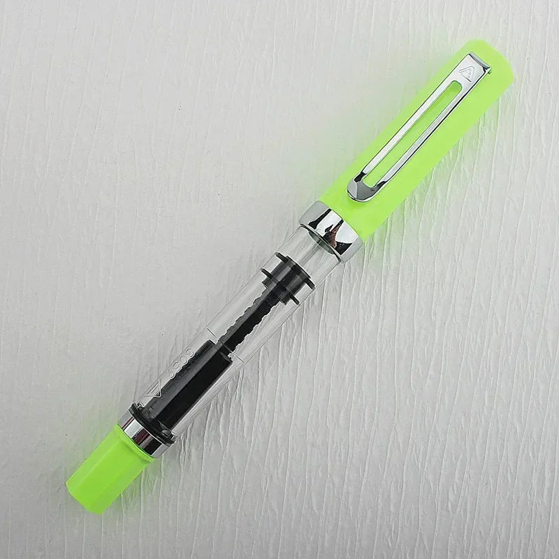 3059 Piston Fountain Pen – High-Quality Transparent Resin with EF/F Nib (0.38/0.5mm) for Business & Gift
