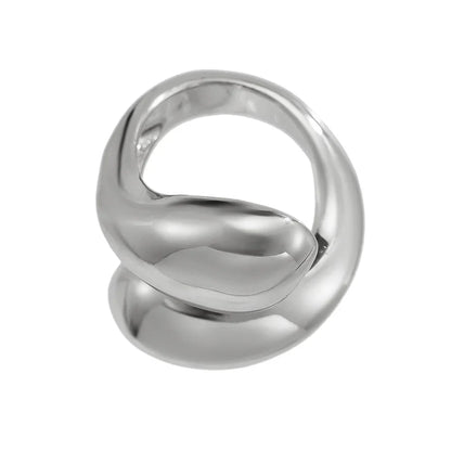 Ingemark Punk Snake Ring – Exaggerated Water Drop Geometric Adjustable Open Finger Ring for Women, Vintage Couple Jewelry
