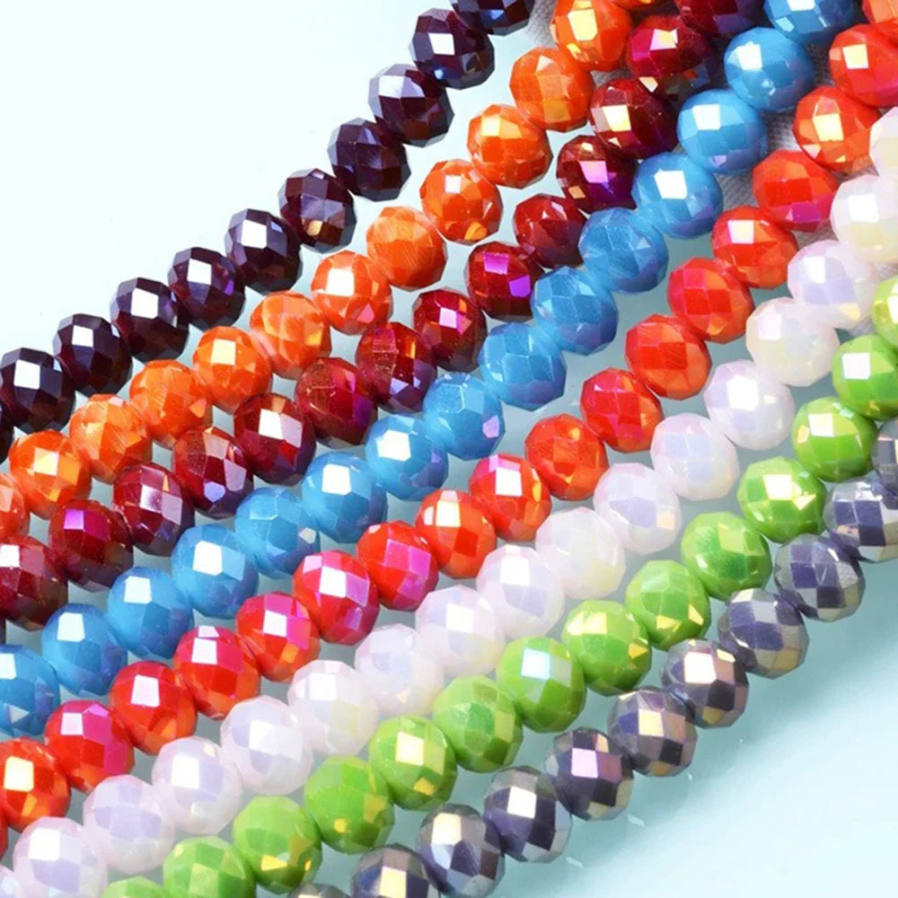 4mm/6mm/8mm Round Crystal Glass Beads – Faceted Spacer Loose Beads for DIY Jewelry Making & Needlework Craft Accessories