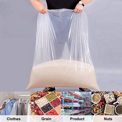 StoBag 10PCS Large Transparent Zipper Bags — Thick Waterproof Storage Pouches for Clothes & Food Packaging
