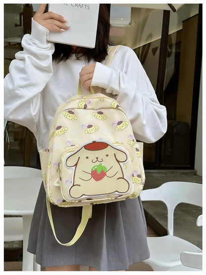 Anime Cartoon Kuromi, Melody & Cinnamoroll Backpack – Kawaii Canvas Schoolbag for Boys & Girls, Hello Kitty Fashion Kids Backpack