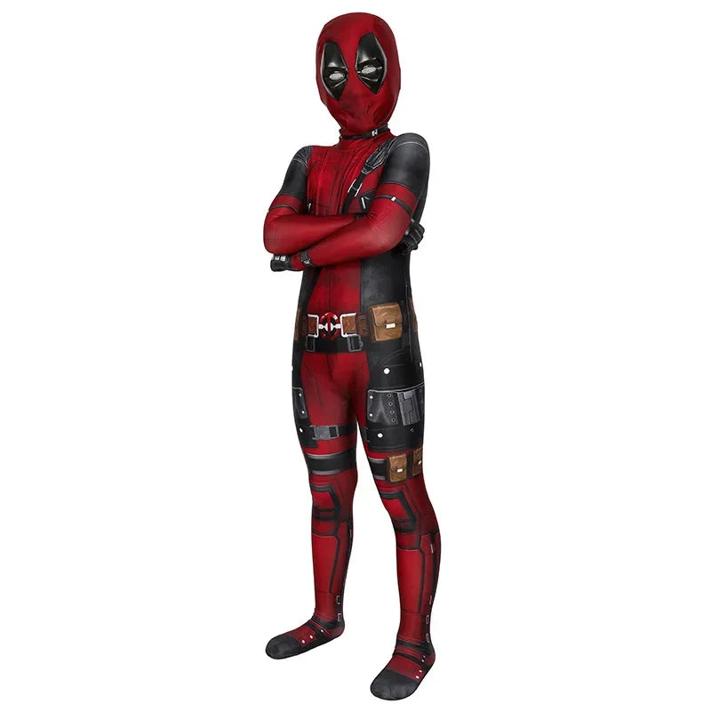 Deadpool Kids Halloween Cosplay Costume – Superhero Jumpsuit for Children