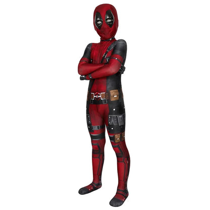 Deadpool Kids Halloween Cosplay Costume – Superhero Jumpsuit for Children
