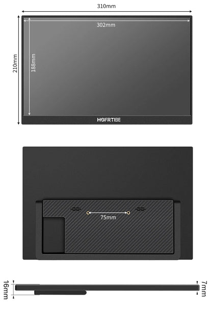 HGFRTEE 14.1in Portable IPS Monitor — 2nd Screen for Laptop, Xbox & Raspberry Pi (Bracket Included)
