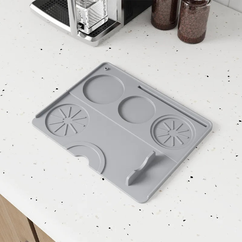 JUSTINLAU Non-Slip Silicone Espresso Tamping Mat – Coffee Press Cushion Pad & Tamp Station Tool for Home & Café Barista Use