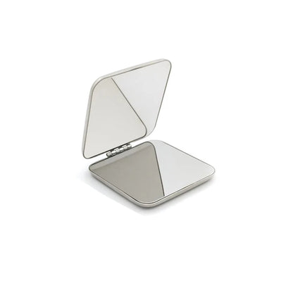 Portable Stainless Steel Makeup Mirror – Foldable Handheld Cosmetic Mirror for Women, Various Shapes