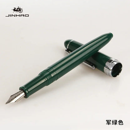 JINHAO 992 Fountain Pen 0.5mm — 12 Color Options, Silver Clip, Student Writing & Office Supplies
