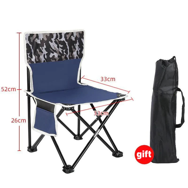 Outdoor Folding Chairs – Metal Camping & Fishing Chairs, Portable Hiking, Picnic, Beach, and Moon Sketching Stools for Tourists