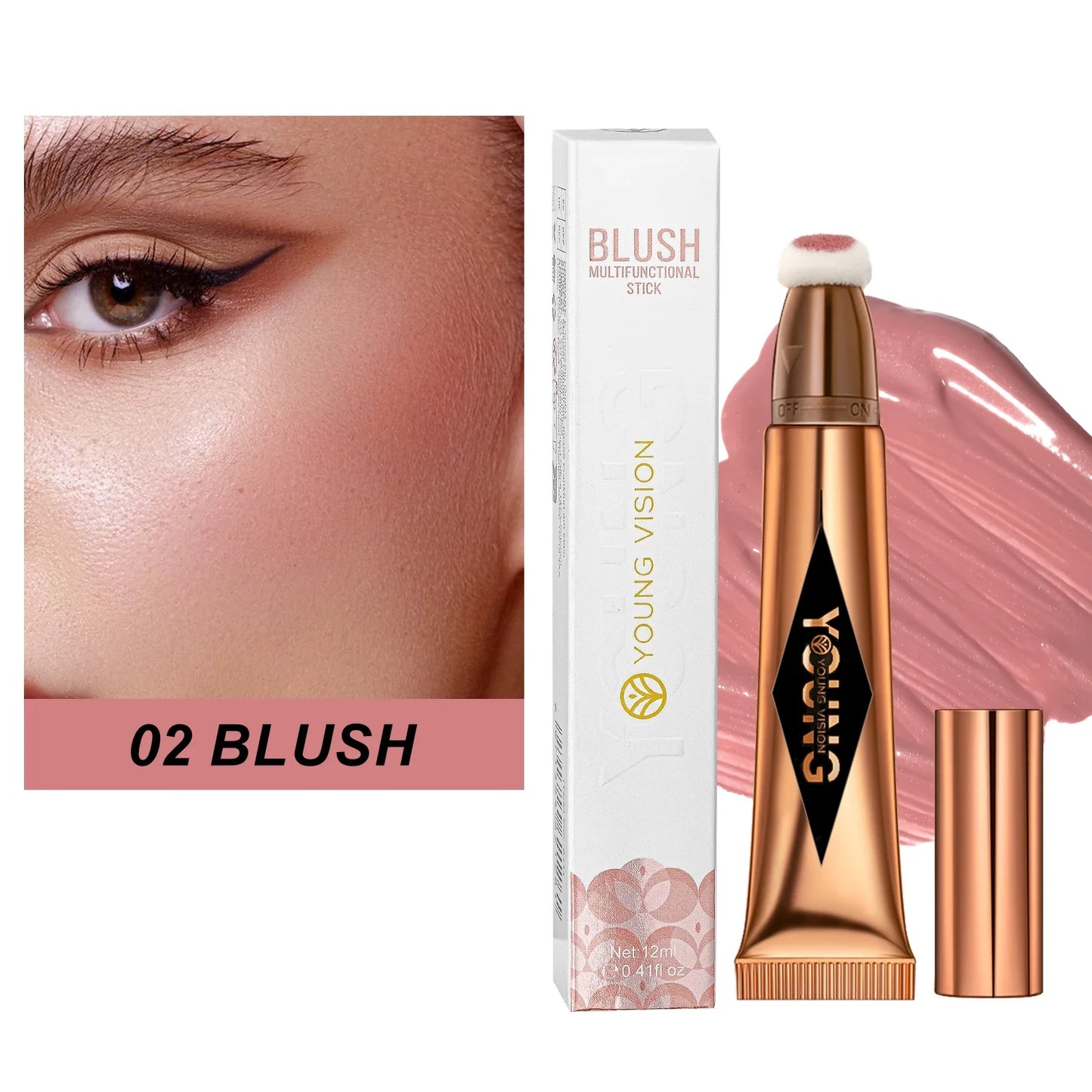 Multifunctional Liquid Blush & Contour Stick – Waterproof, Silky All-in-One Creamy Texture for Face & Eyes