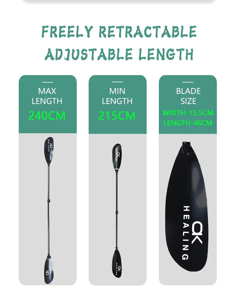2-Section Kayak Paddle – Inflatable Stand Up Paddle with ABS Double Blade & Fiberglass Shaft