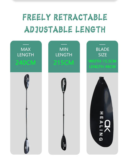 2-Section Kayak Paddle – Inflatable Stand Up Paddle with ABS Double Blade & Fiberglass Shaft