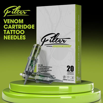 EZ Filter Venom Disposable Tattoo Needles – 0.30mm/0.35mm Round Shader & Liner RM MC for Tattoo Machine Pen