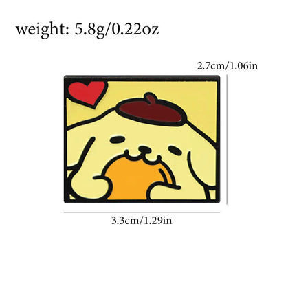 Sanrio Character Brooch Set - 5-Piece Hello Kitty Kuromi Cinnamoroll Melody Backpack Badges