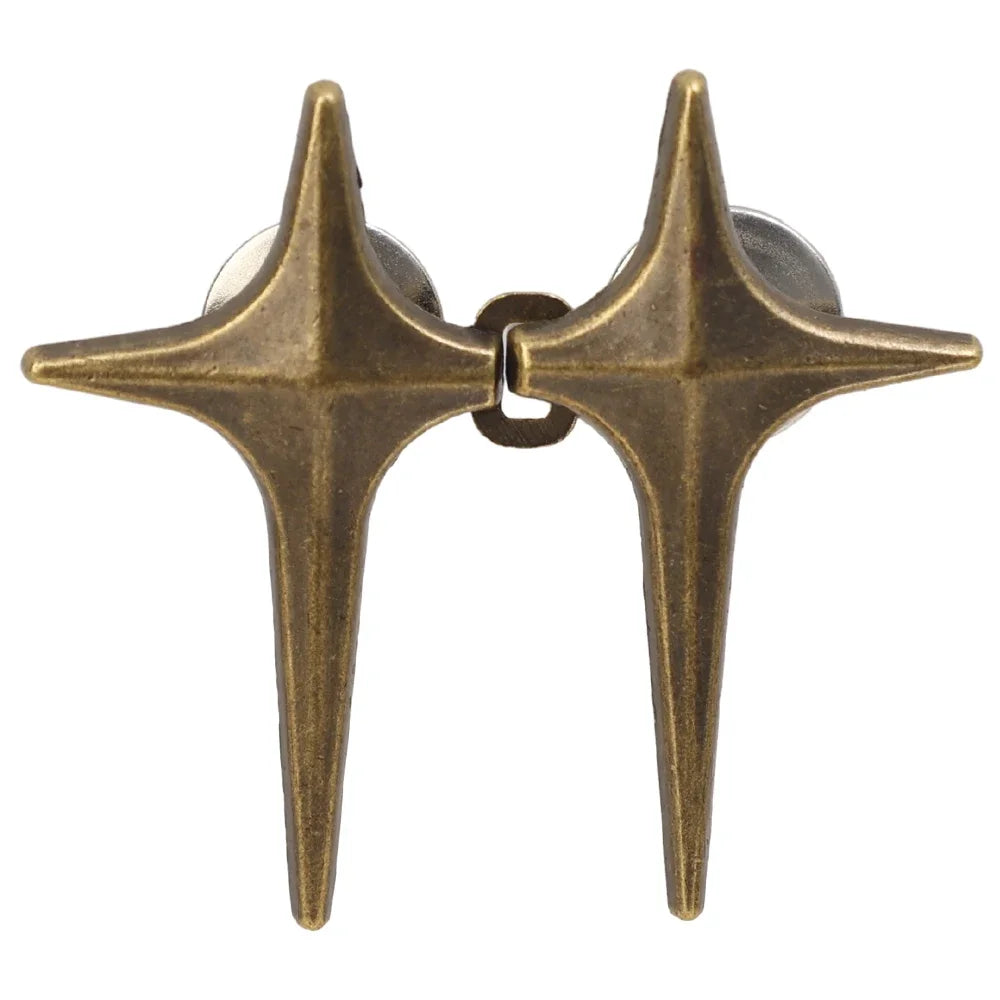 Adjustable Jean Button Pins – Detachable Metal Waist Tightener with Cross Star Design for Clothing Alterations