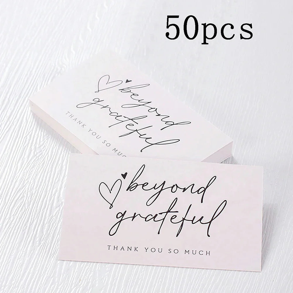 50pcs Thank You Business Cards – Customer Appreciation Gift Labels for Small Business, Cake Packaging & Retail Shop Branding Cards