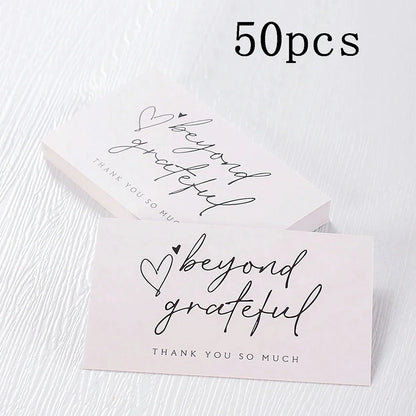 50pcs Thank You Business Cards – Customer Appreciation Gift Labels for Small Business, Cake Packaging & Retail Shop Branding Cards