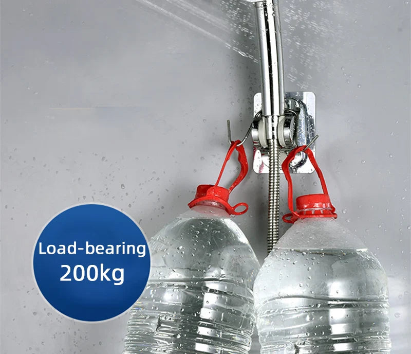 Universal No-Drill Adjustable Shower Head Holder – Wall-Mounted Bracket with Stable Rotation for Bathroom Accessories