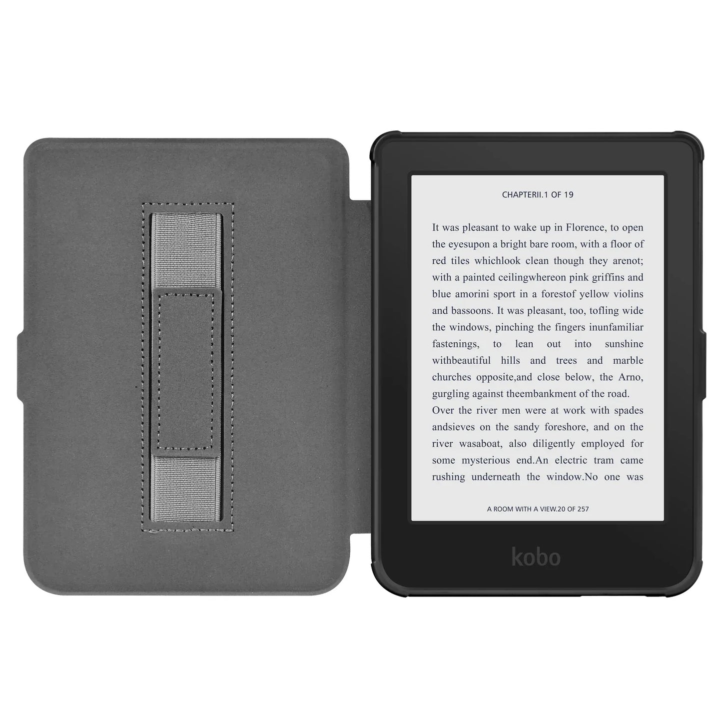 Case for Kobo Clara Colour BW 2024 & 2E – 6" Sleep/Wake Ebook Cover with Hand Strap Holder (N367/N365/N506)