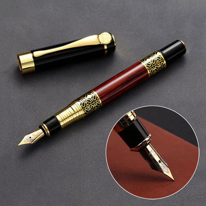 Metal Wood Grain Fountain Pen - High-Quality School Supplies for Students, Ballpoint & Fountain Pen Stationery