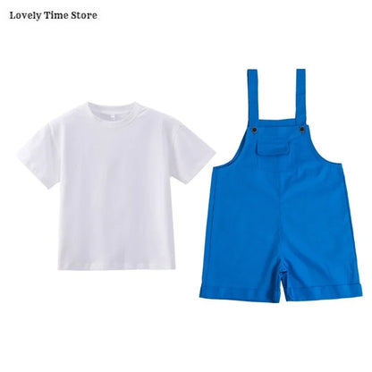 Kids Hip Hop Candy Color Overalls – Girls & Boys Suspender Shorts Jumpsuit Romper Streetwear