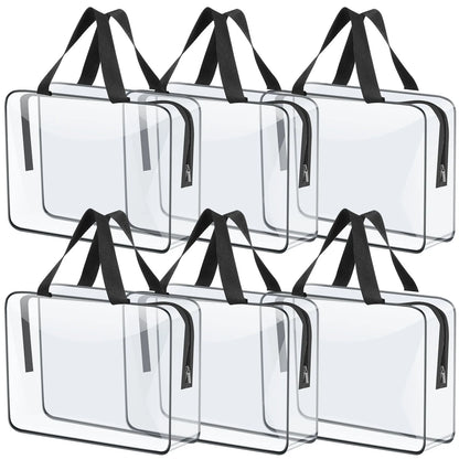 4/6-Pack PVC Makeup Storage Bags — Large Capacity Waterproof Clear Organizer with Zipper for Travel & Home