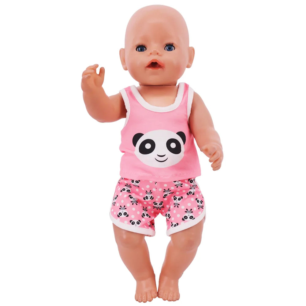 Doll Clothes Multi-Style Daily Set – Pajamas & Home Wear for 43cm Born Baby Dolls & 18-Inch American Dolls, Our Generation Toy Gift