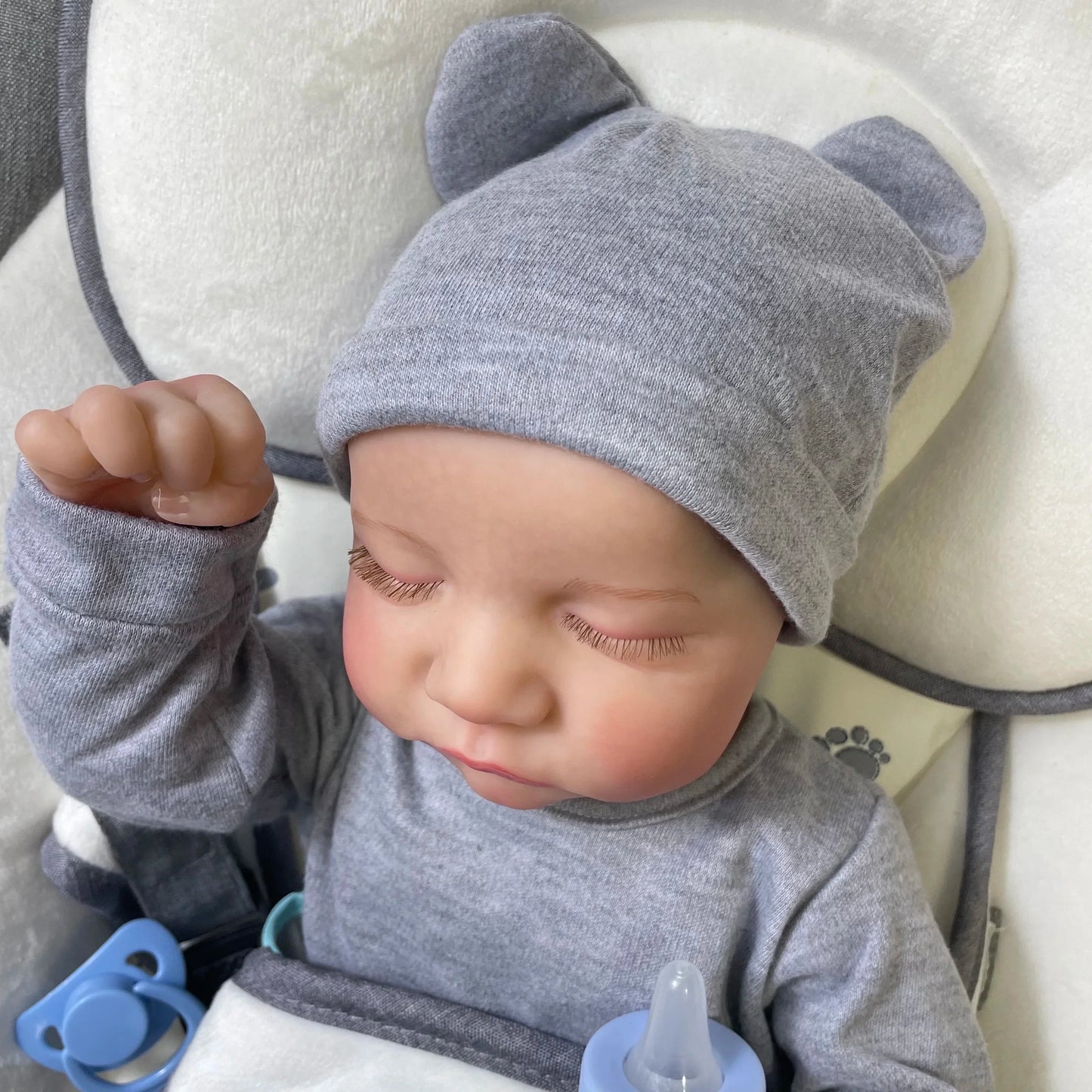 46cm Reborn Baby Doll Levi – Mixed Silicone & Vinyl with 3D Painted Veins, Collectible Gift for Girls