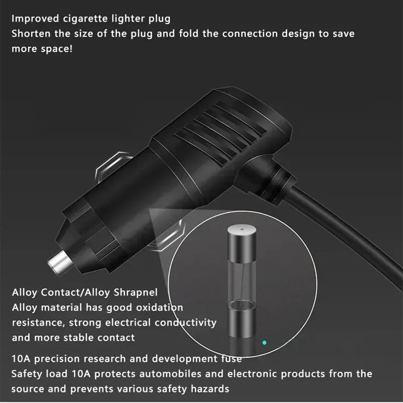 Dual USB Car Charger – Multi-Function Power Adapter Plug for 3 Devices